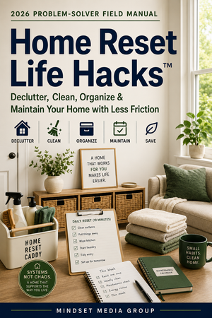Home Reset Life Hacks™ digital guide cover by Mindset Media Group