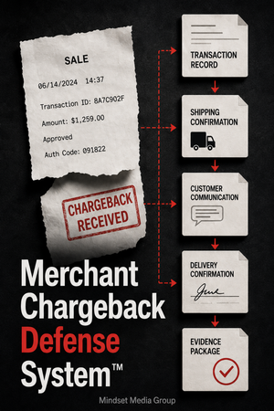 Merchant Chargeback Defense System™ — approved 2:3 portrait cover by Mindset Media Group