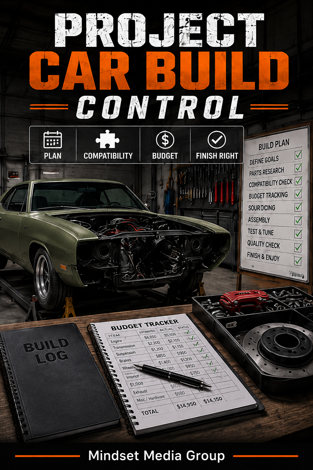 Project Car Build Control™ cover — compatibility, budget, sequencing, parts, downtime, documentation and project-car completion guide