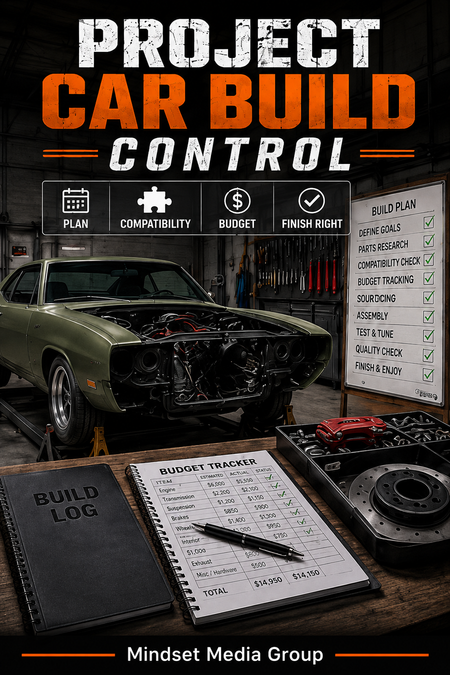 Project Car Build Control™ cover — compatibility, budget, sequencing, parts, downtime, documentation and project-car completion guide