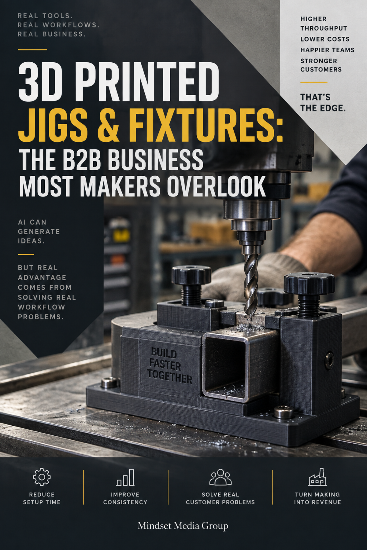 3D Printed Jigs and Fixtures digital manual cover by Mindset Media Group