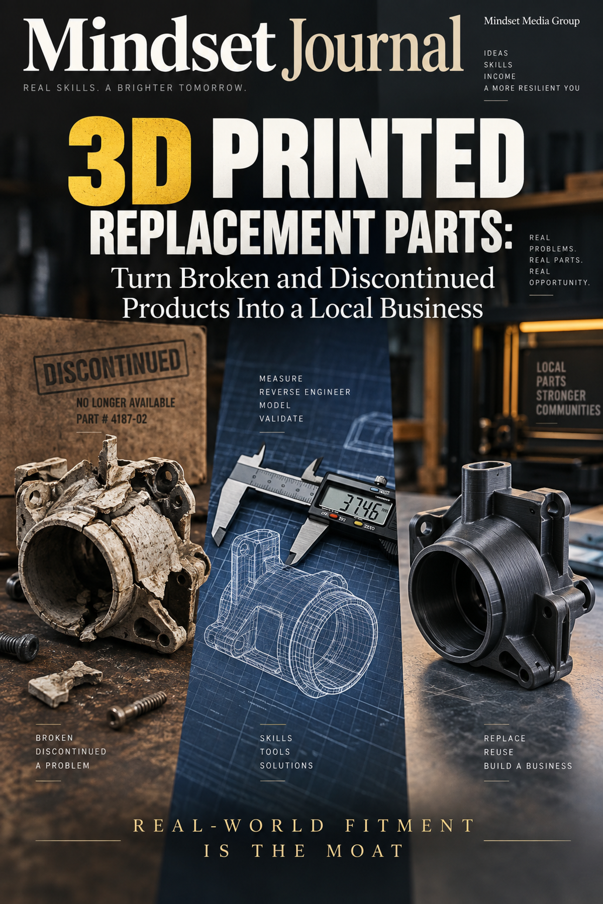 3D Printed Replacement Parts digital manual cover by Mindset Media Group