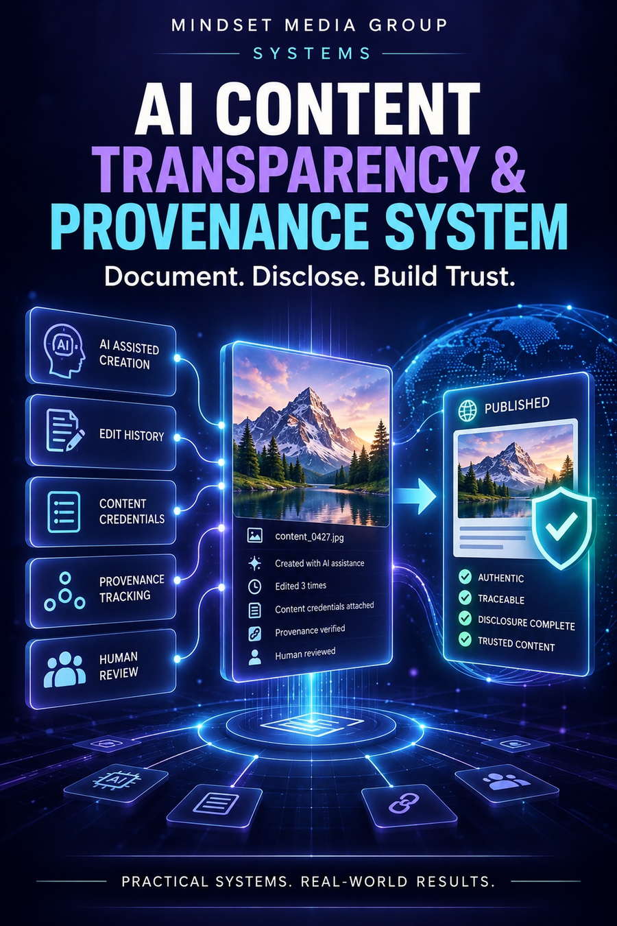 AI Content Transparency & Provenance System™ — Mindset Journal featured image by Mindset Media Group