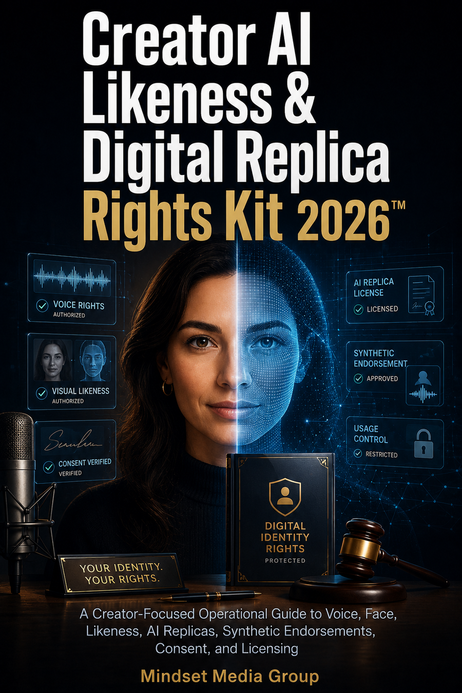 Cover of Creator AI Likeness & Digital Replica Rights Kit 2026™ by Mindset Media Group