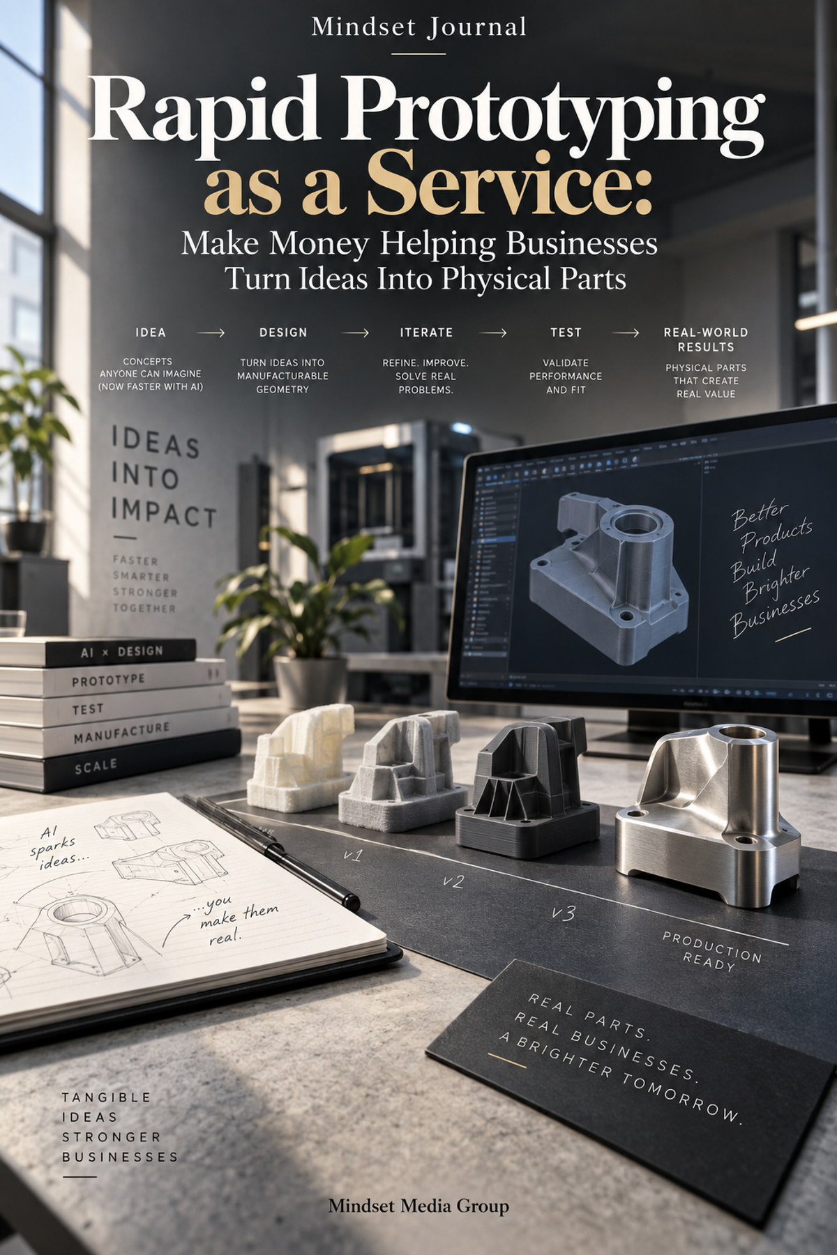Rapid Prototyping as a Service digital manual cover by Mindset Media Group