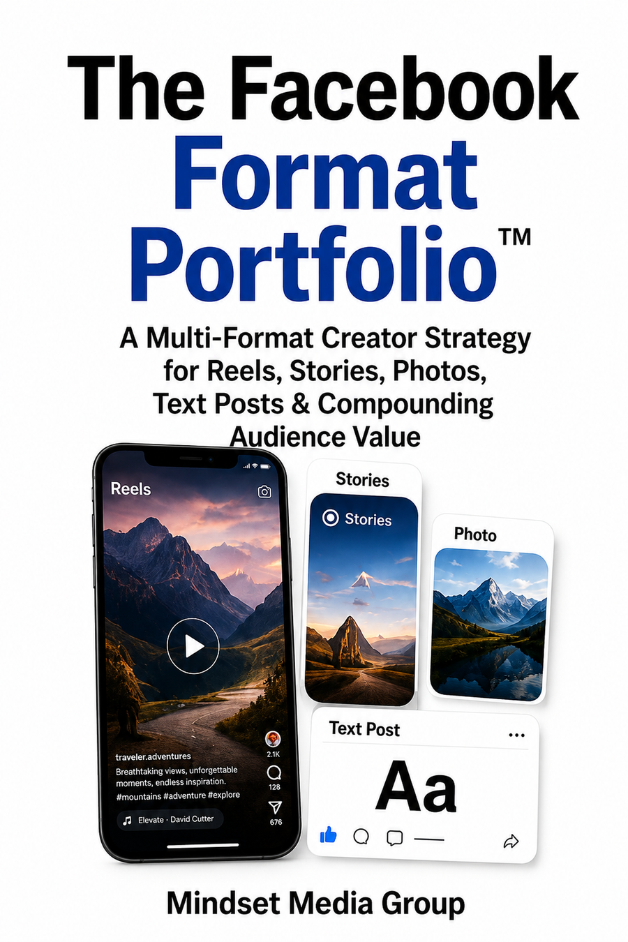 The Facebook Format Portfolio™ digital resource cover by Mindset Media Group