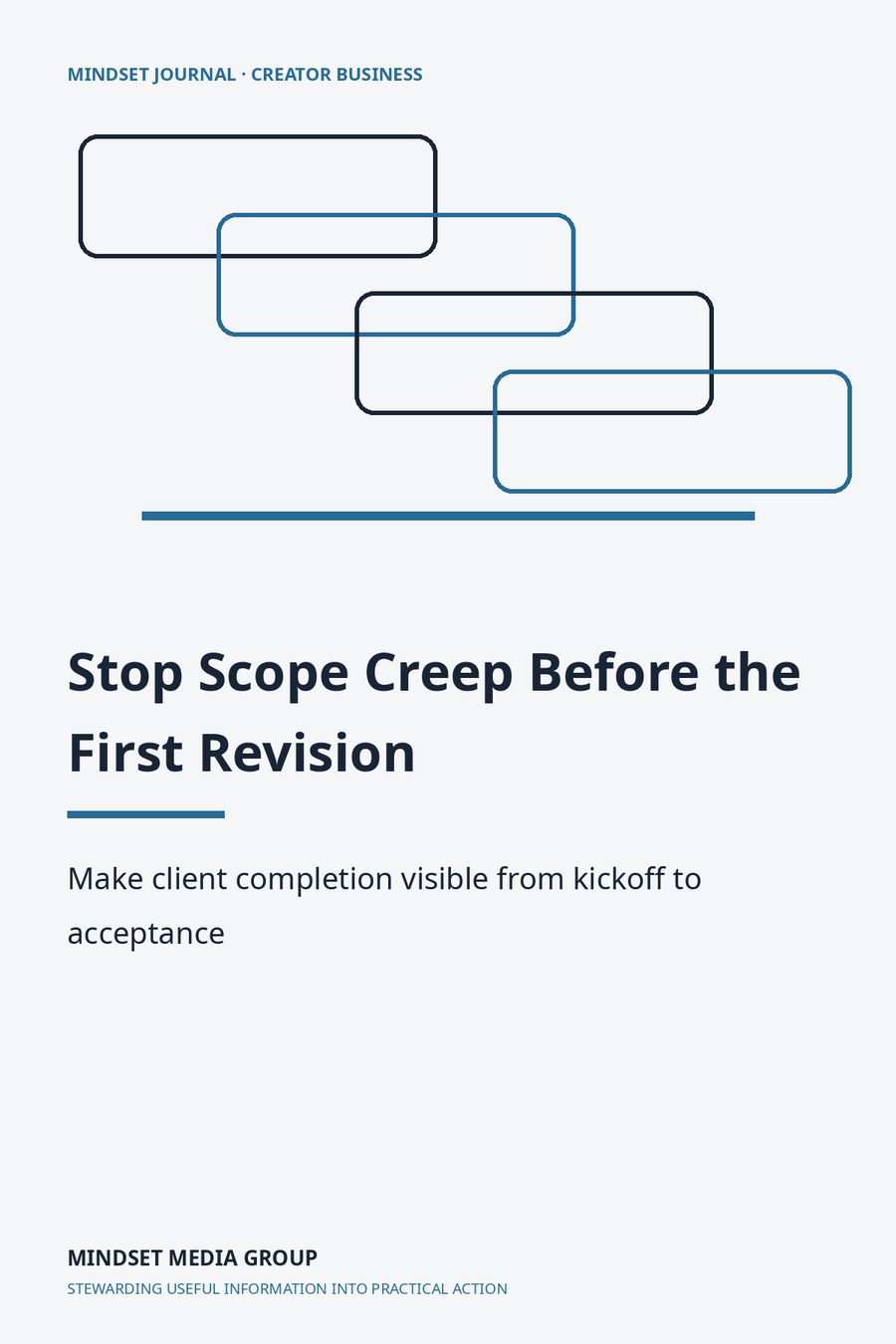 Mindset Journal cover for creator client onboarding and scope control — make completion visible