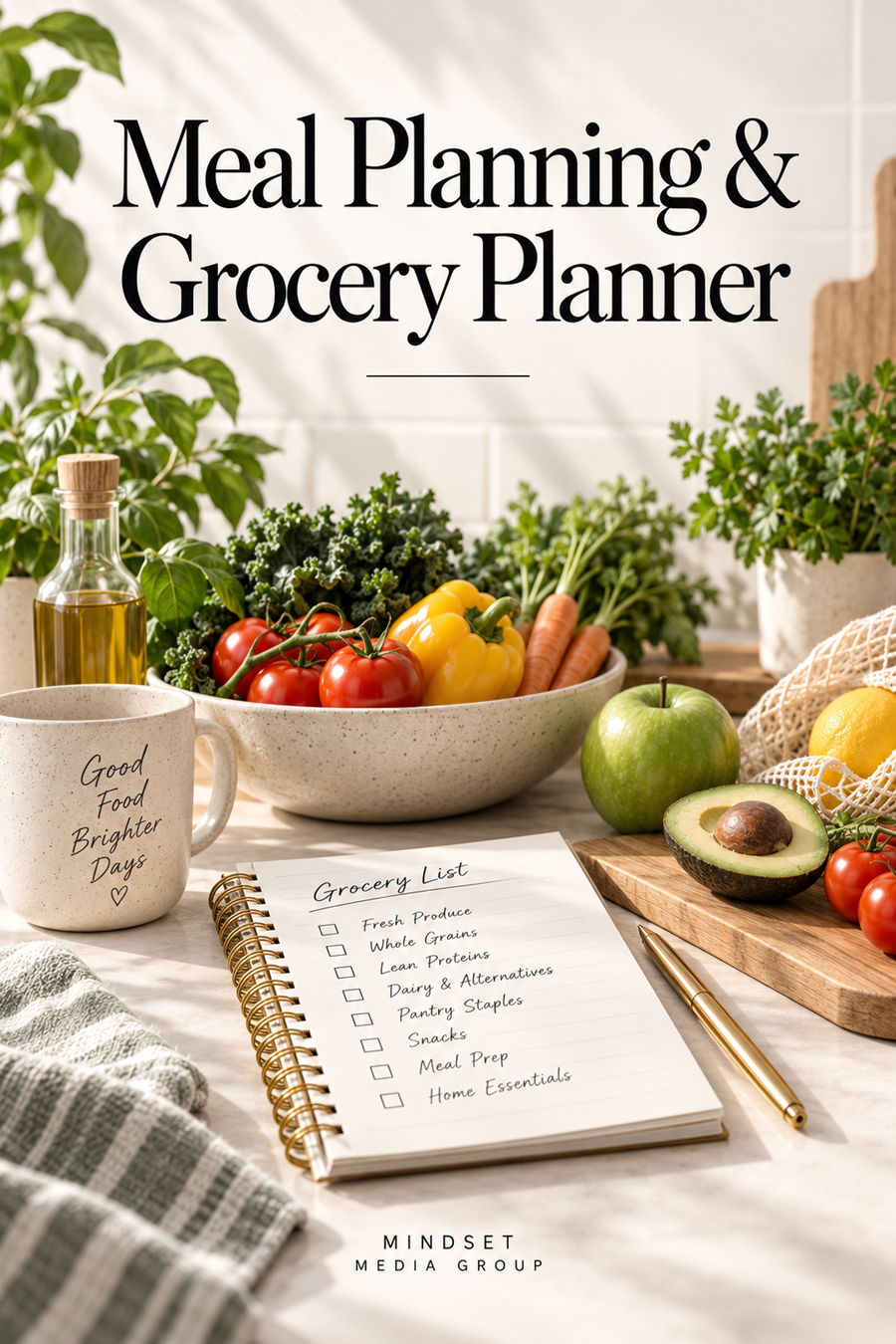 Meal Planning & Grocery Planner cover — Mindset Media Group