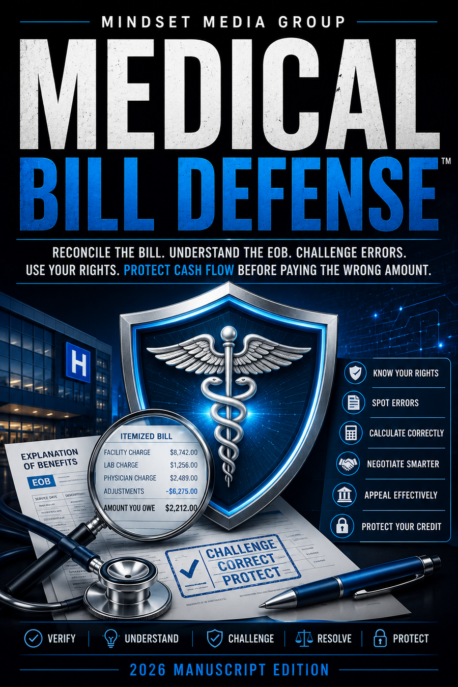 Medical Bill Defense™ cover — medical billing, EOB reconciliation, appeals and cash-flow defense guide