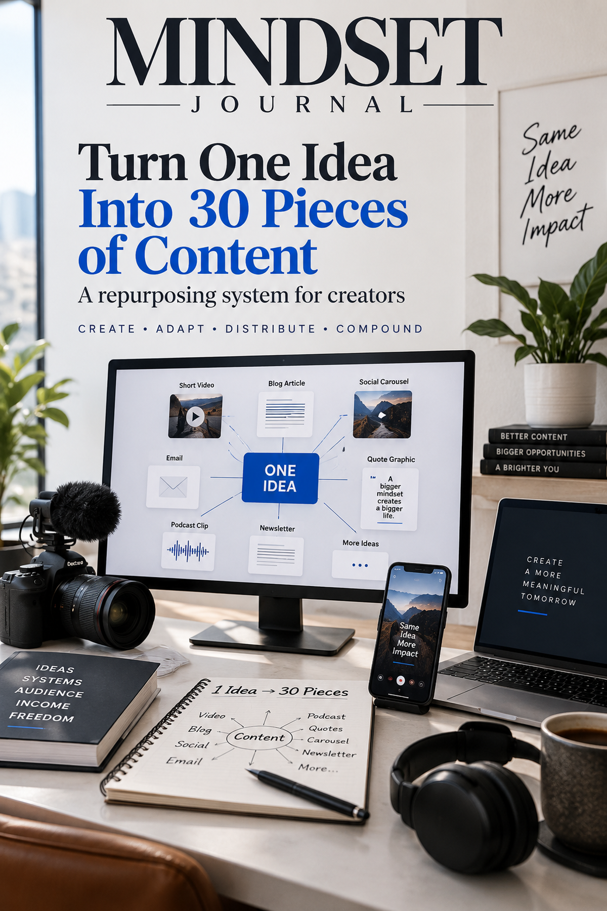 Turn One Idea Into 30 Pieces of Content — Mindset Journal by Mindset Media Group