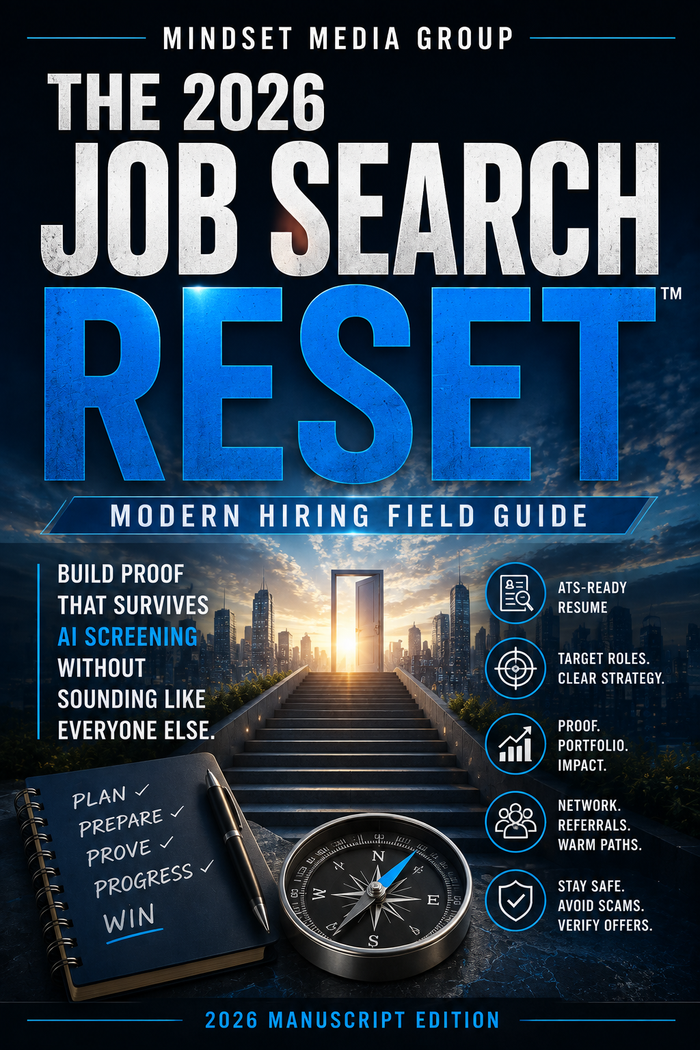 The 2026 Job Search Reset™ — approved 2:3 portrait cover by Mindset Media Group