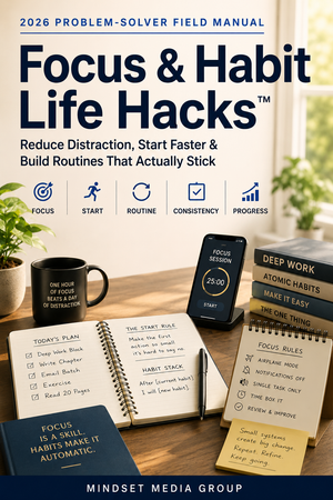 Focus & Habit Life Hacks™ digital guide cover by Mindset Media Group