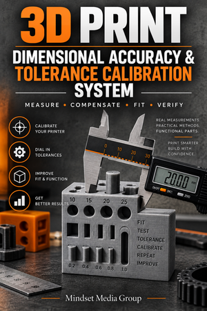 3D Print Dimensional Accuracy & Tolerance Calibration System™ — approved 2:3 portrait cover by Mindset Media Group