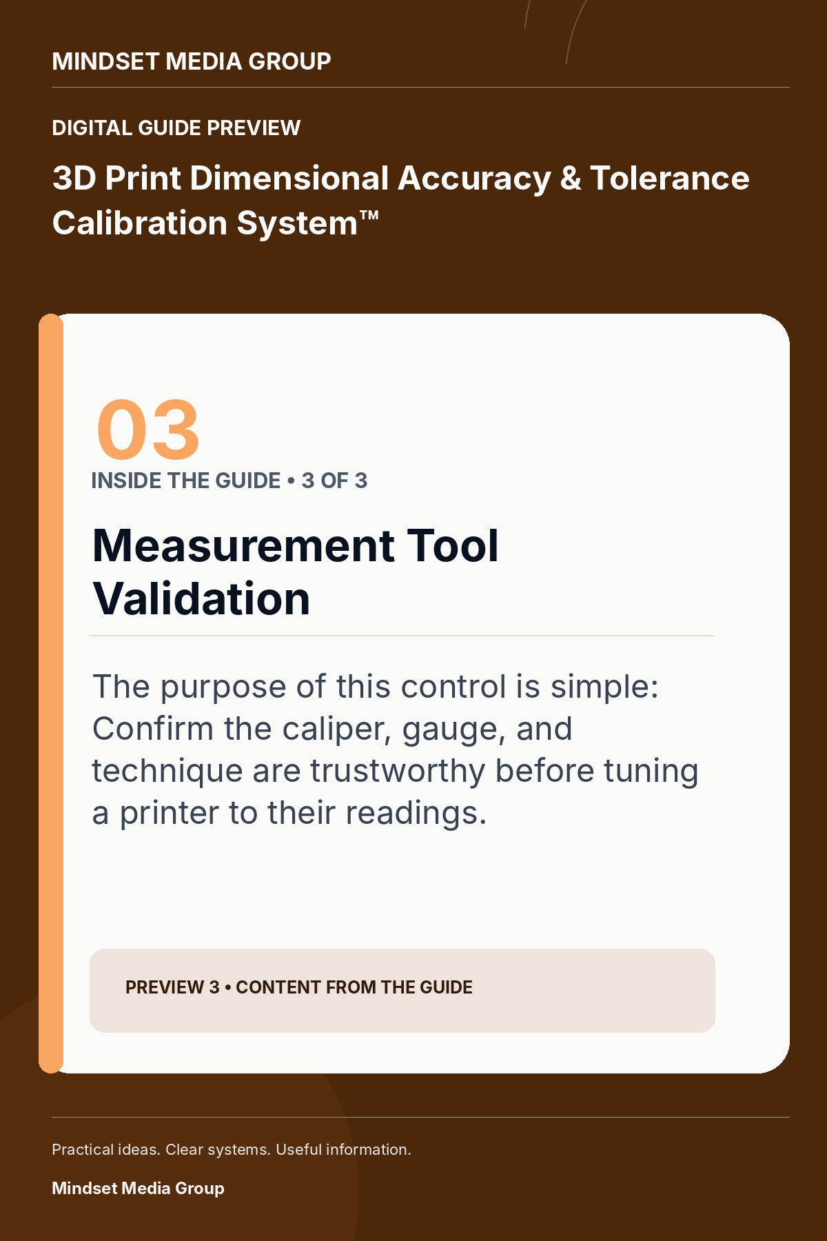 3D Print Dimensional Accuracy & Tolerance Calibration System™ — Preview 03 of 3 — content from the guide