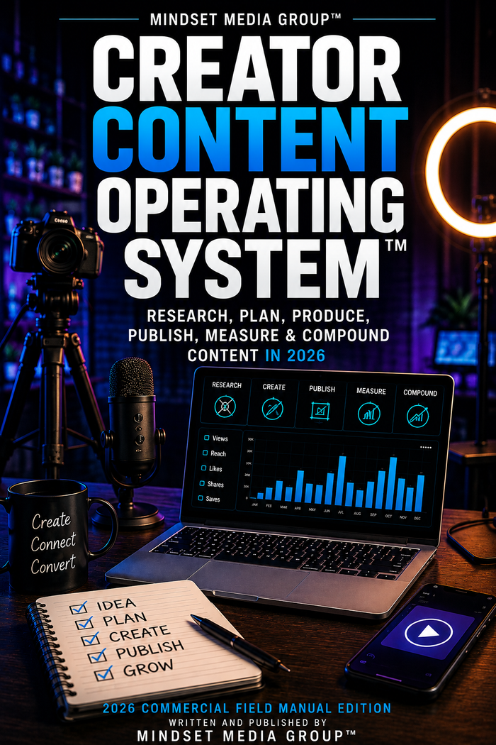 Creator Content Operating System™ — approved 2:3 portrait cover by Mindset Media Group