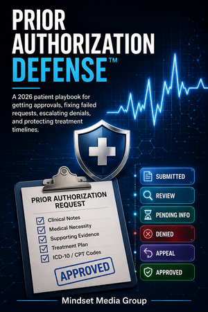 Prior Authorization Defense™ cover — 2026 approvals, failed requests, denial escalation and treatment-timeline guide