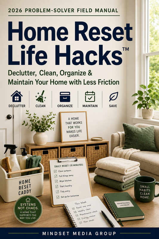 Home Reset Life Hacks™ digital guide cover by Mindset Media Group