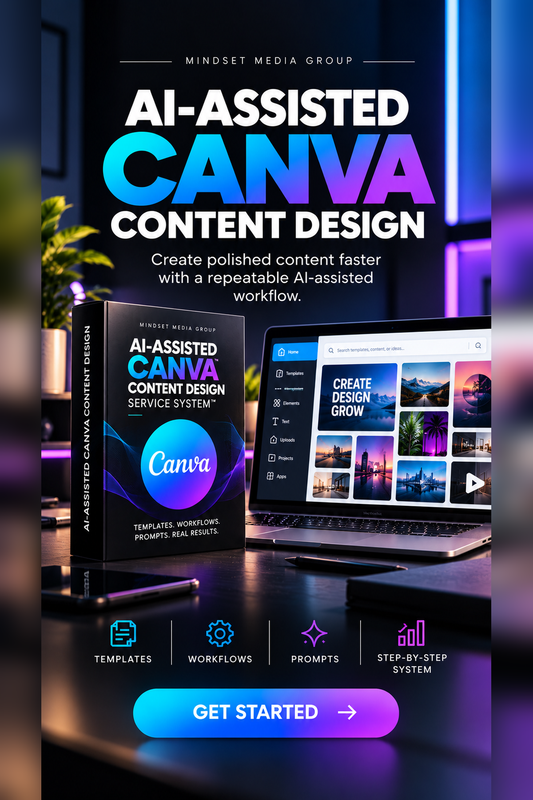 AI-Assisted Canva Content Design Service System™ product cover