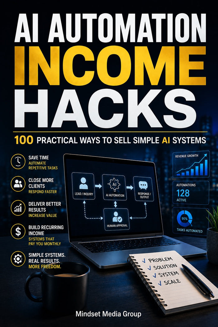 AI Automation Income Hacks digital asset cover from Mindset Media Group