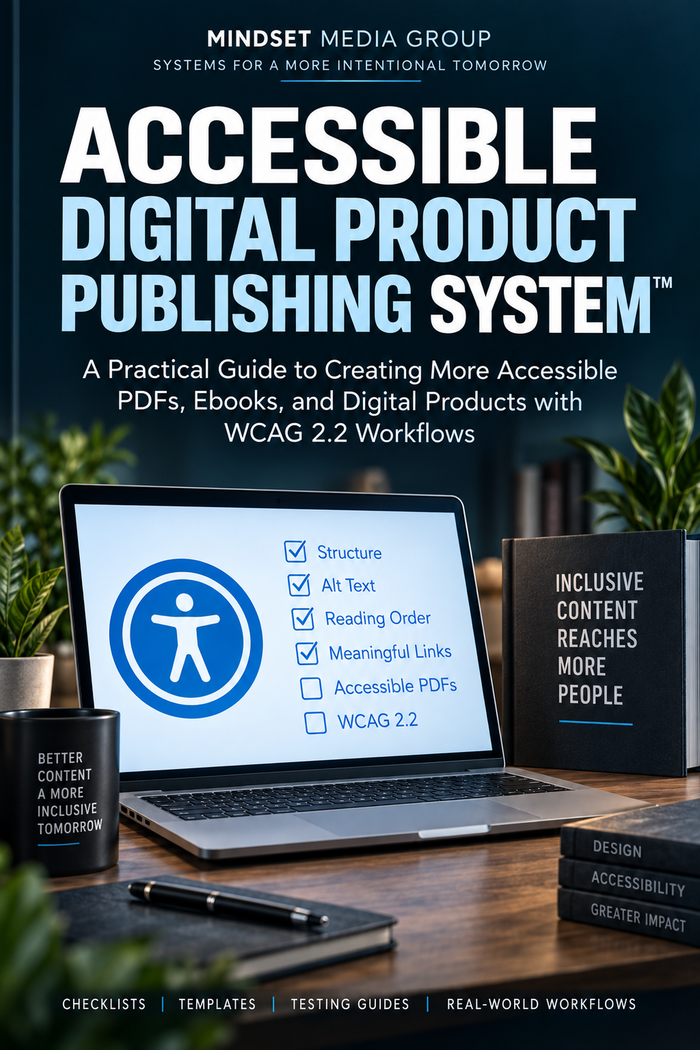 Accessible Digital Product Publishing System™ — approved 2:3 portrait cover by Mindset Media Group