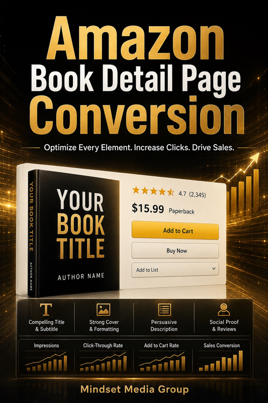 Amazon Book Detail Page Conversion™ — approved 2:3 portrait cover by Mindset Media Group