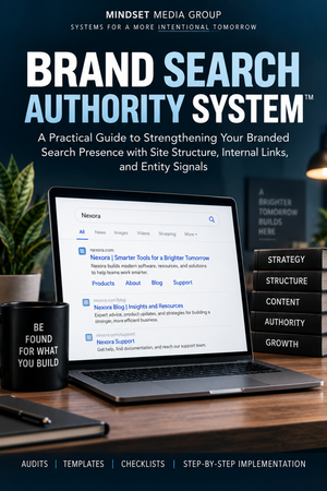 Brand Search Authority System™ — approved 2:3 portrait cover by Mindset Media Group