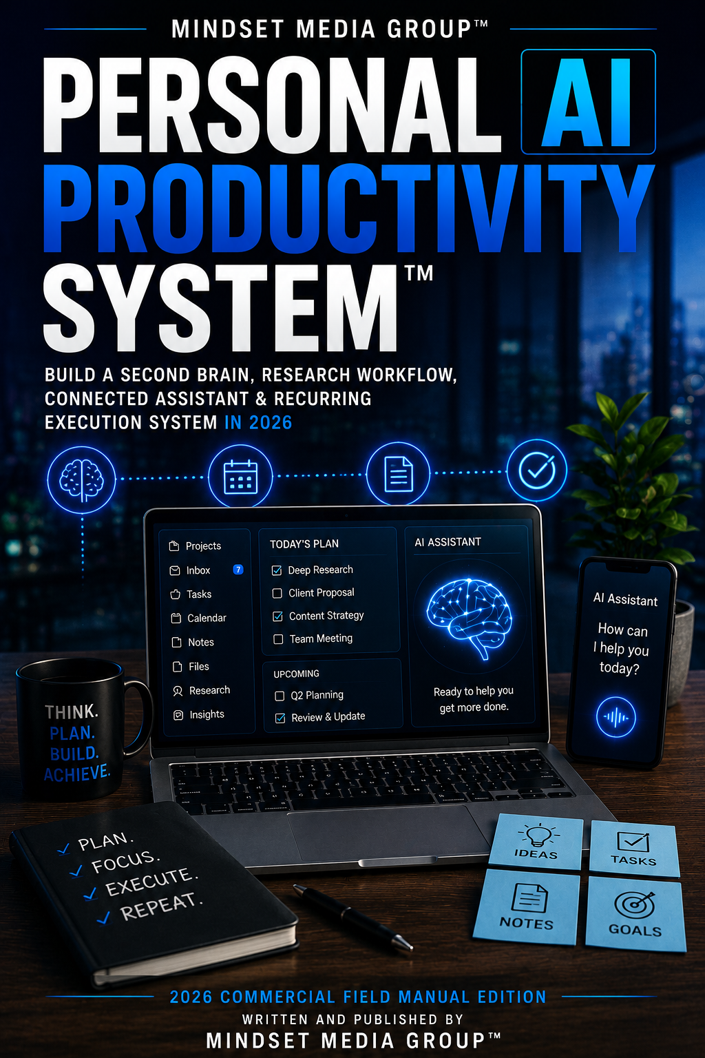 Personal AI Productivity System™ — approved 2:3 portrait cover by Mindset Media Group