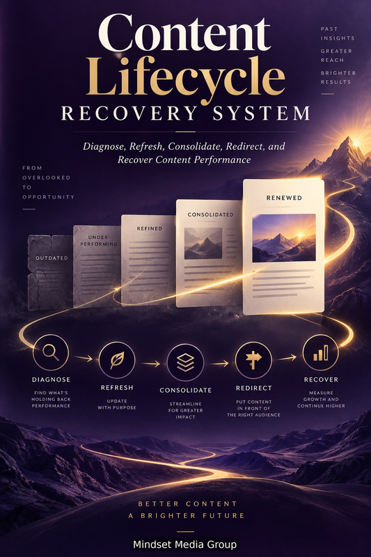 Content Lifecycle Recovery System™ — approved 2:3 portrait cover by Mindset Media Group