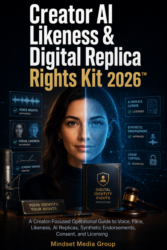Cover of Creator AI Likeness & Digital Replica Rights Kit 2026™ by Mindset Media Group