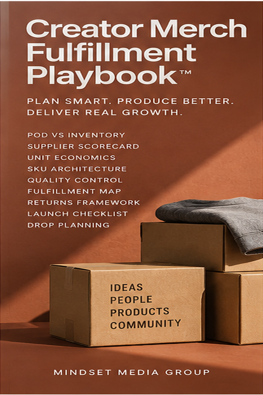 Creator Merch Fulfillment Playbook cover — Mindset Media Group digital download