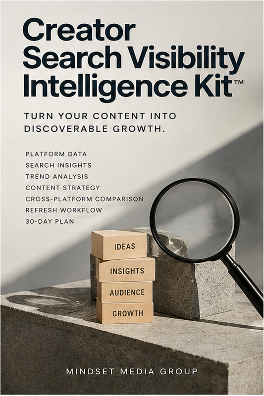 Creator Search Visibility Intelligence Kit cover — Mindset Media Group digital download