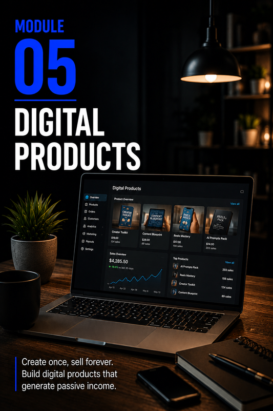 The Creator Come-Up™ — Module 5 Digital Products — portrait cover by Mindset Media Group