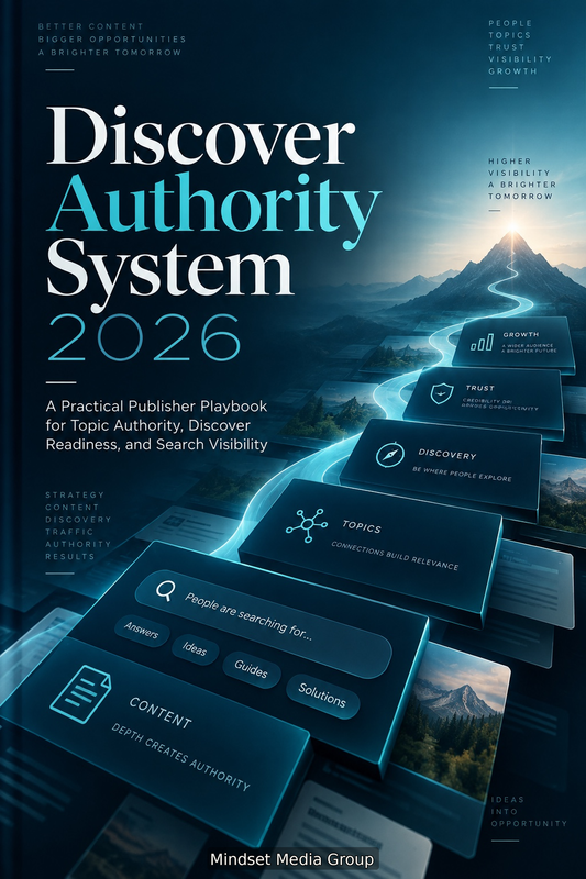 Discover Authority System 2026™ — approved 2:3 portrait cover by Mindset Media Group
