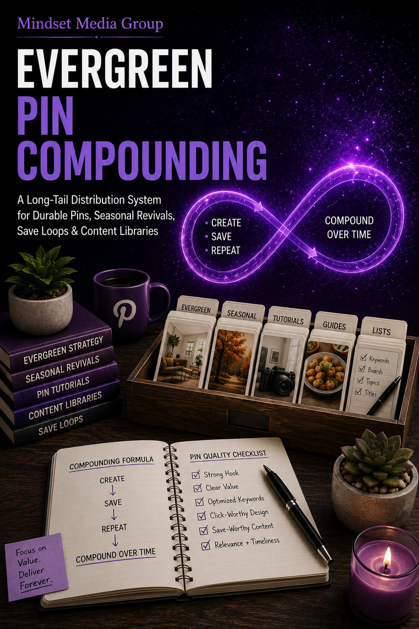 Evergreen Pin Compounding™ — approved 2:3 portrait cover by Mindset Media Group