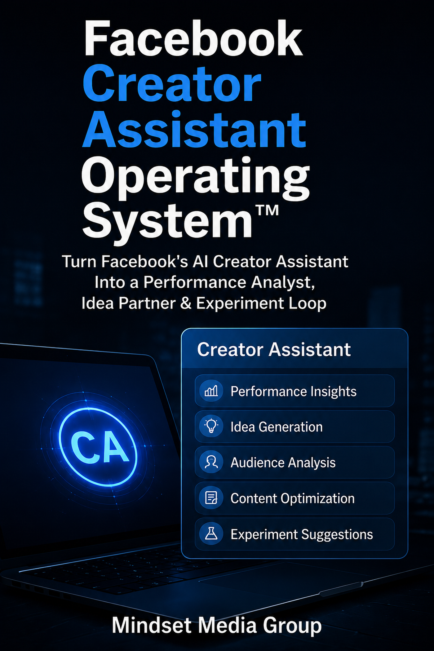 Facebook Creator Assistant Operating System™ — approved 2:3 portrait cover by Mindset Media Group