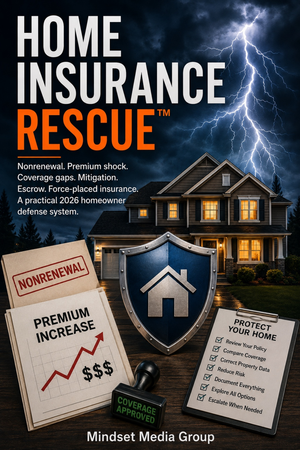 Home Insurance Rescue™ cover — nonrenewal, premium shock, coverage gaps, mitigation, escrow and force-placed insurance guide