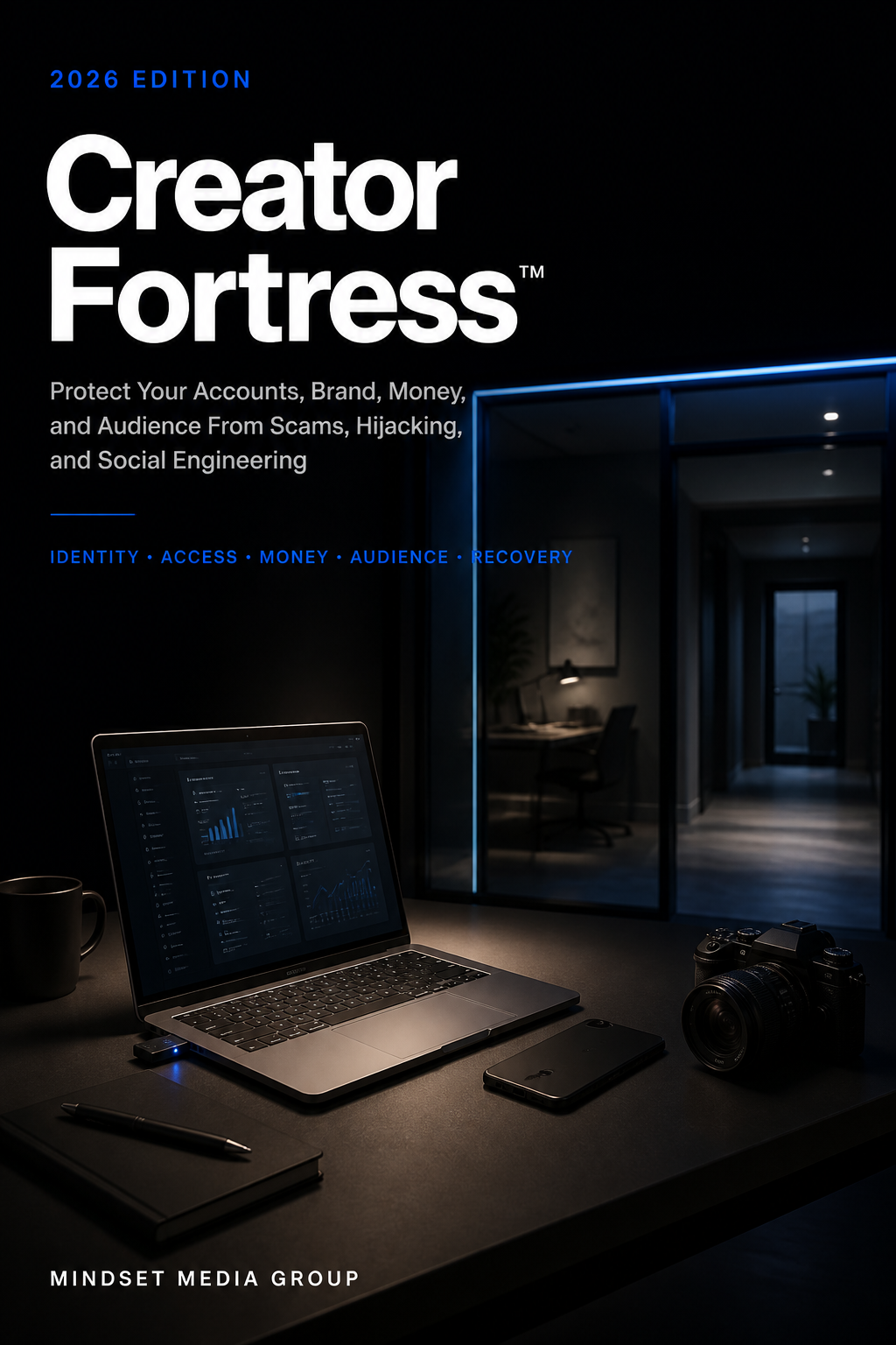 Creator Fortress™ cover — creator identity, handle defense, impersonation response and account recovery guide