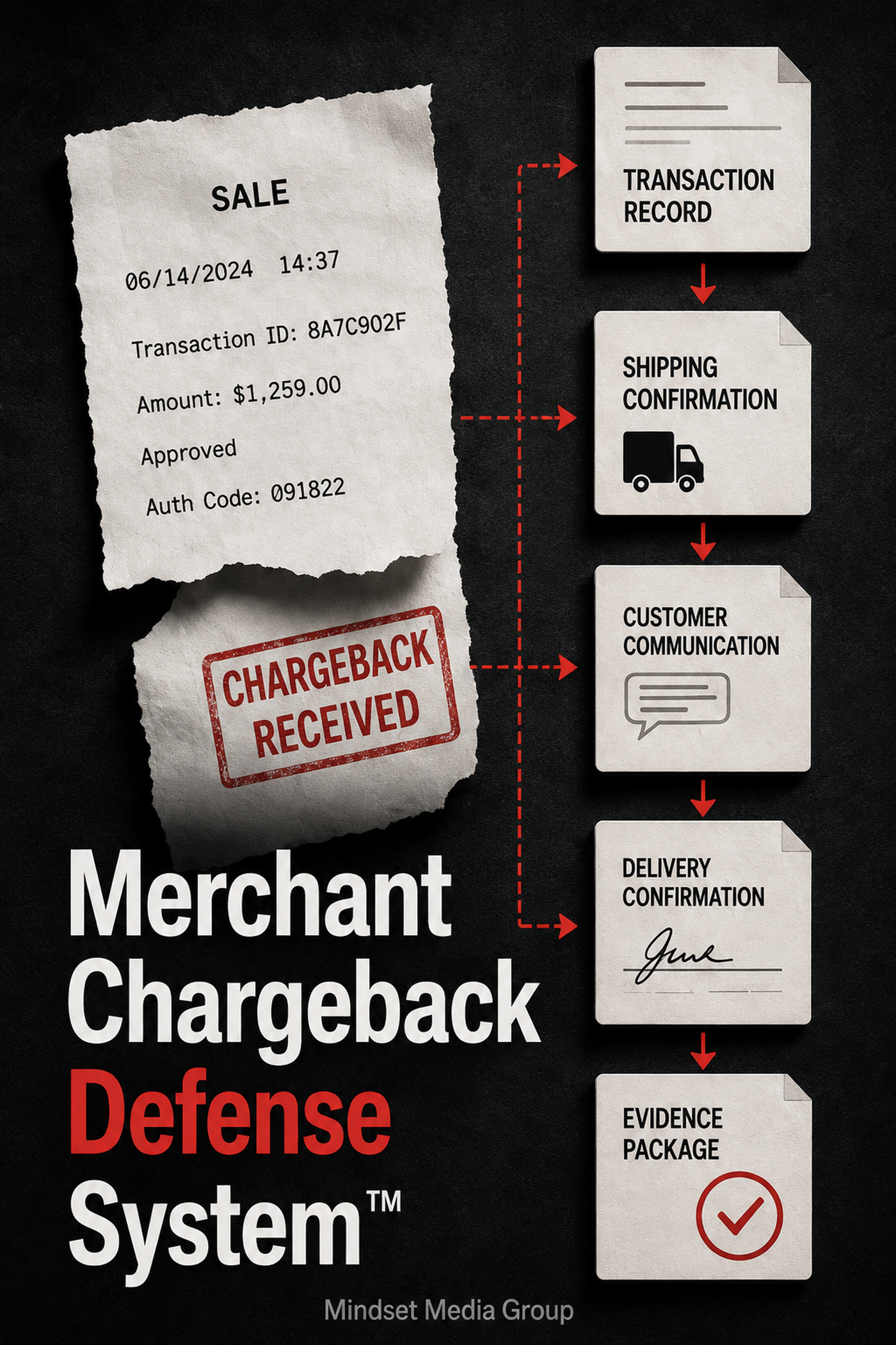 Merchant Chargeback Defense System™ — approved 2:3 portrait cover by Mindset Media Group