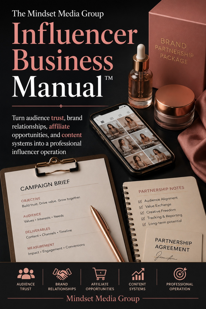The Mindset Media Group Influencer Business Manual™ — approved 2:3 portrait cover by Mindset Media Group