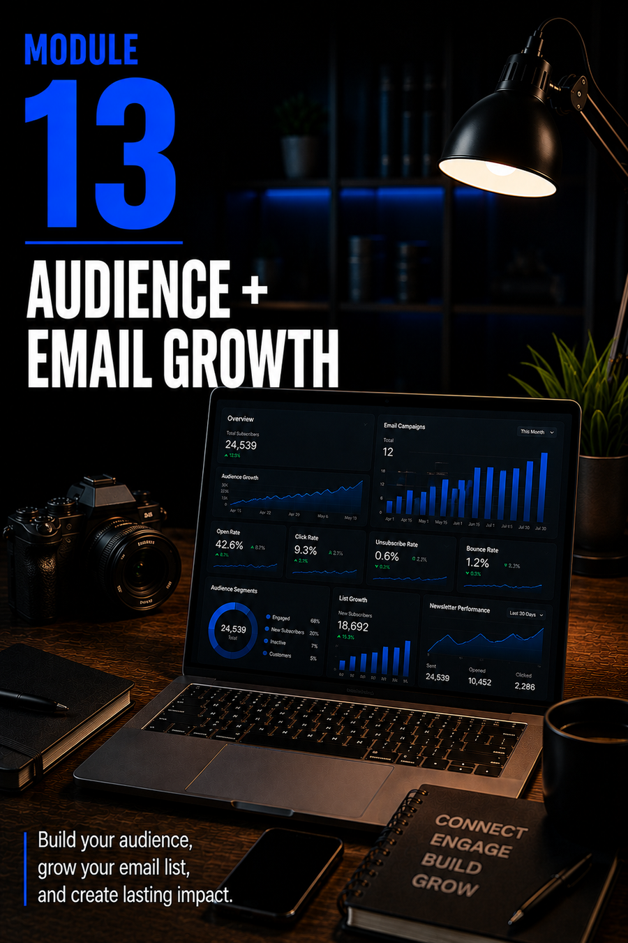 The Creator Come-Up™ — Module 13 Audience + Email Growth — portrait cover by Mindset Media Group
