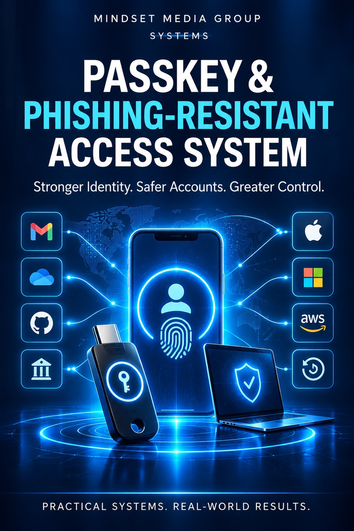 Passkey & Phishing-Resistant Access System™ — approved 2:3 portrait cover by Mindset Media Group