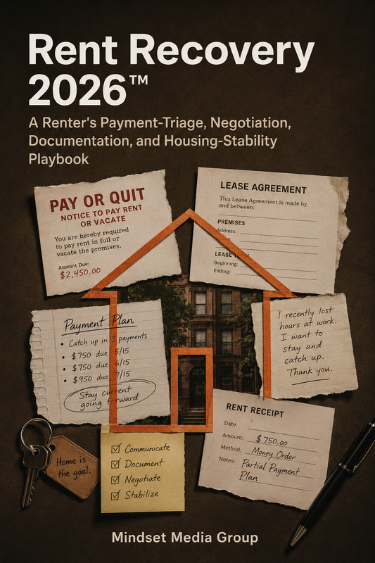 Rent Recovery 2026™ — approved 2:3 portrait cover by Mindset Media Group