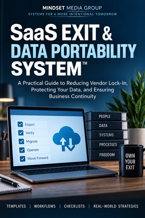 SaaS Exit & Data Portability System™ — approved 2:3 portrait cover by Mindset Media Group