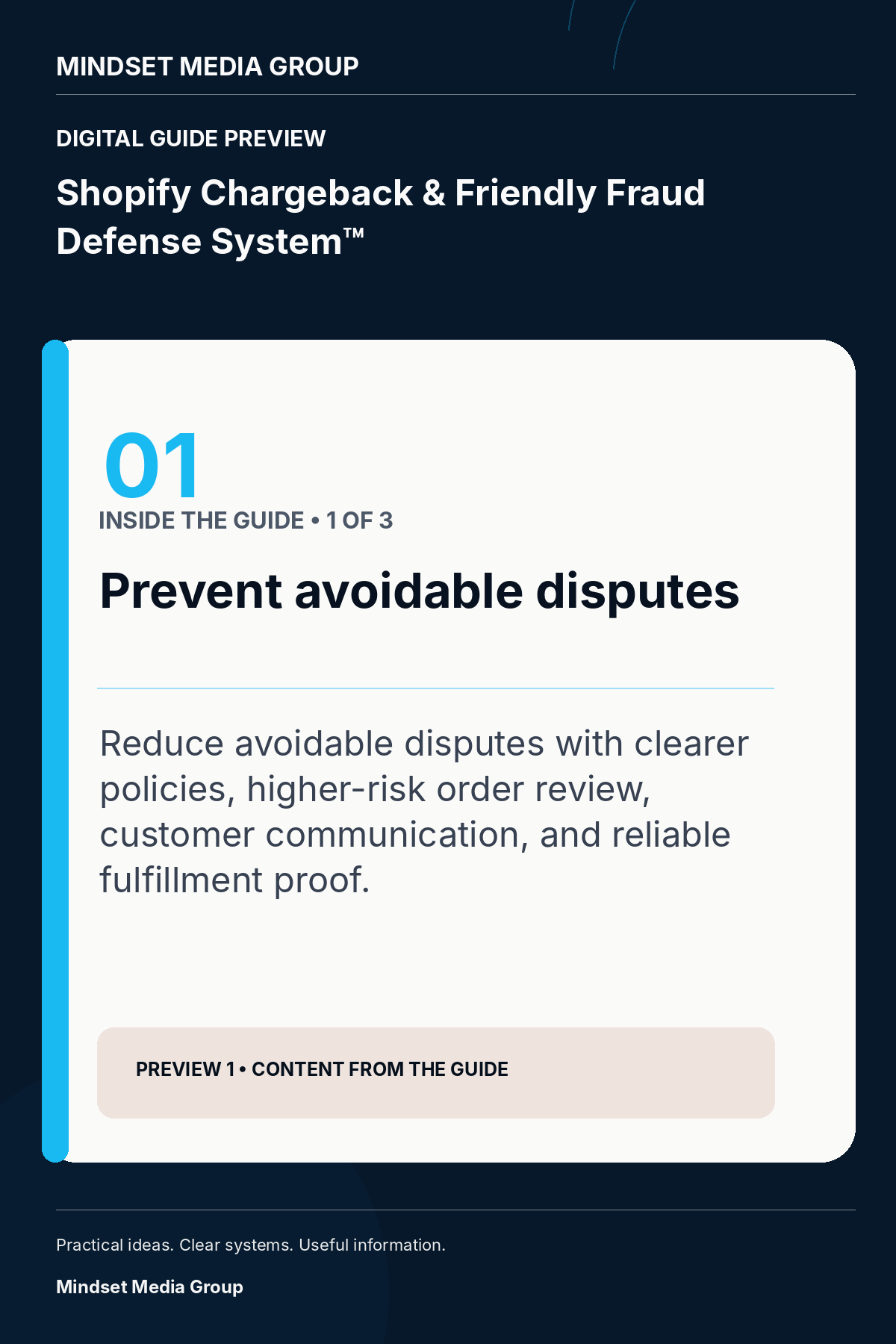 Shopify Chargeback & Friendly Fraud Defense System™ — canonical preview 01 of 3
