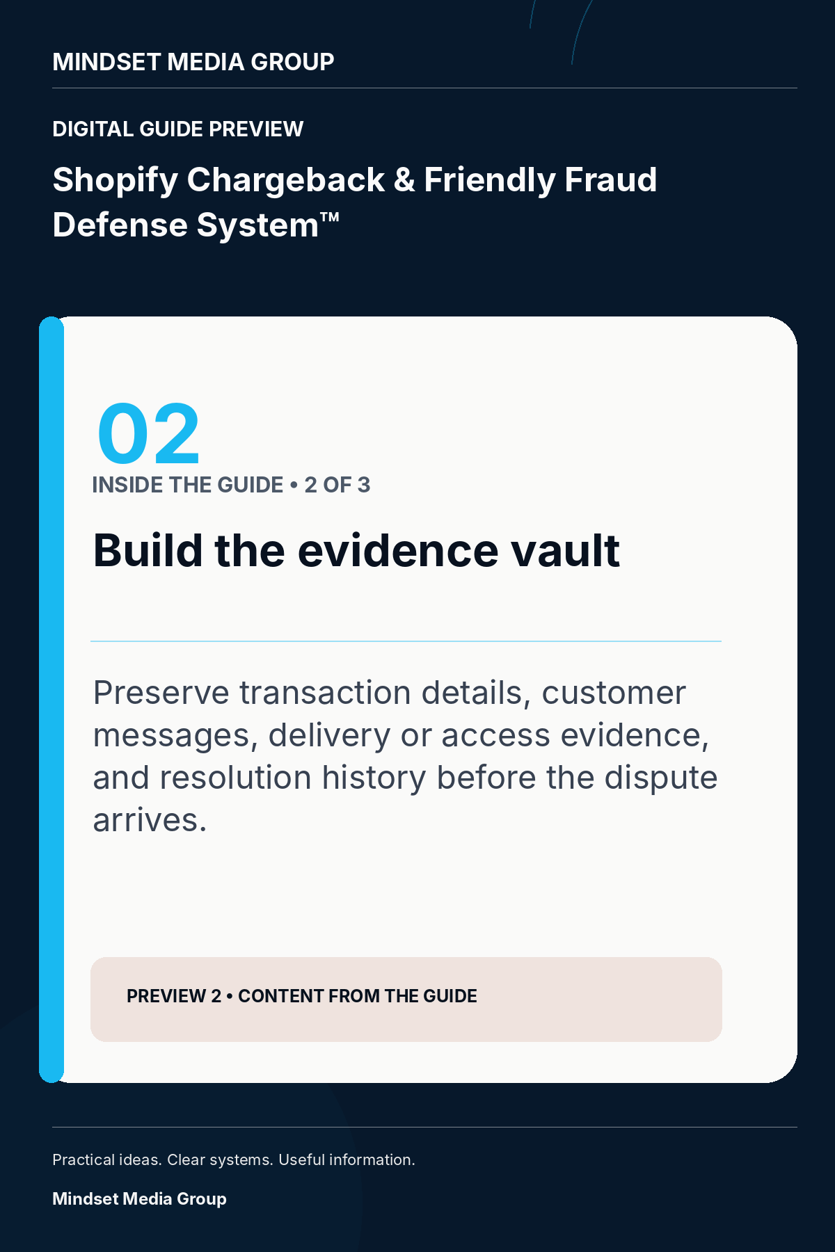 Shopify Chargeback & Friendly Fraud Defense System™ — canonical preview 02 of 3