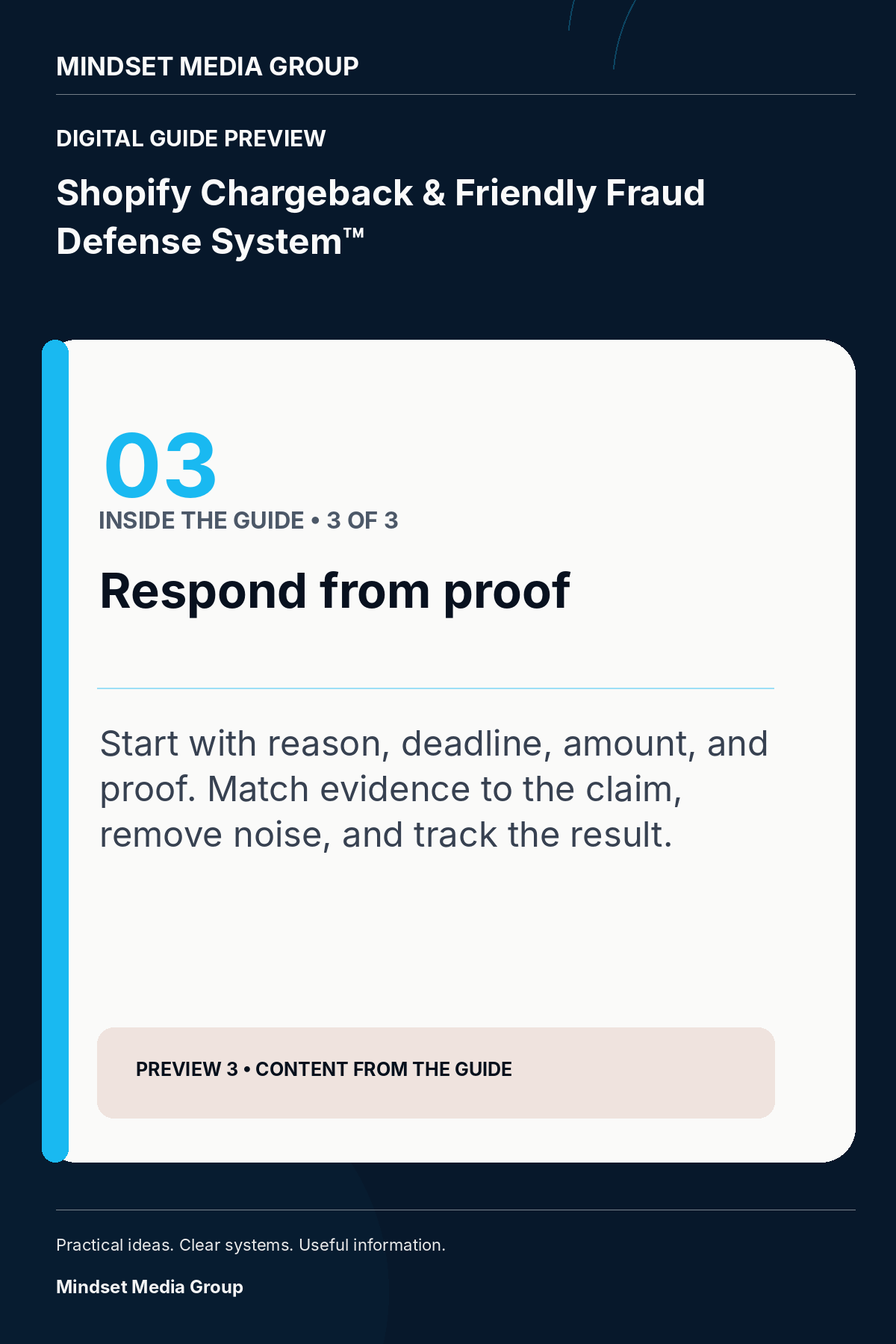 Shopify Chargeback & Friendly Fraud Defense System™ — canonical preview 03 of 3
