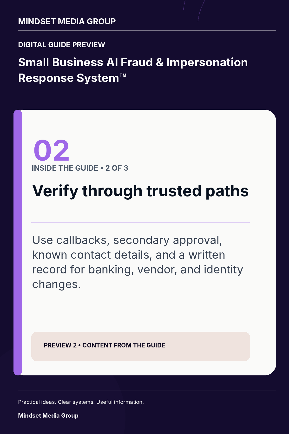 Small Business AI Fraud & Impersonation Response System™ — canonical preview 02 of 3