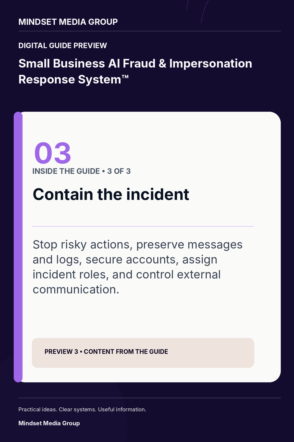 Small Business AI Fraud & Impersonation Response System™ — canonical preview 03 of 3
