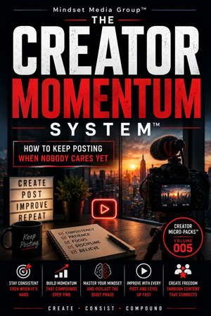 The Creator Momentum System™ digital guide by Mindset Media Group — creator productivity, consistent output, low-friction systems, and repeatable momentum workflows.