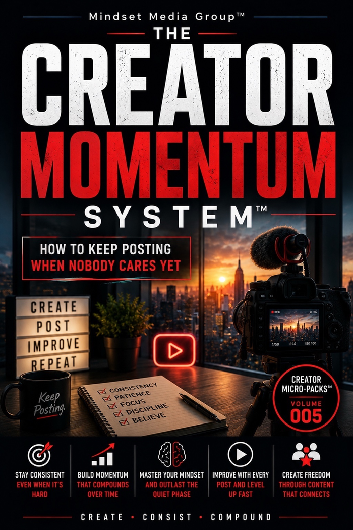 The Creator Momentum System™ digital guide by Mindset Media Group — creator productivity, consistent output, low-friction systems, and repeatable momentum workflows.